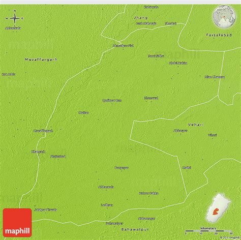 Physical 3D Map of Multan