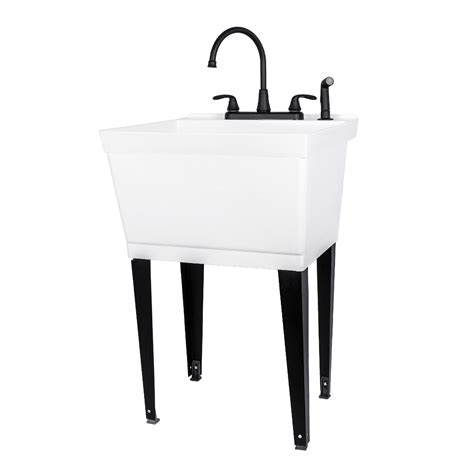 Buy Utility Sink Laundry Tub with Pull Out Duel Setting Faucet by JS Jackson Supplies, Heavy ...