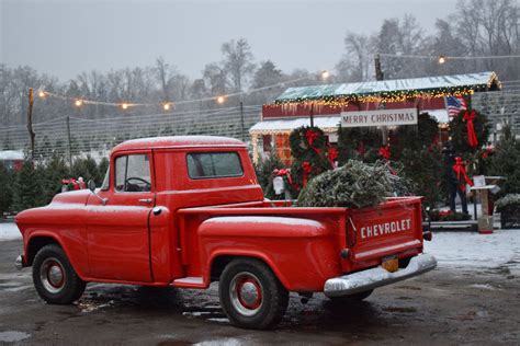 REd Christmas Truck - Hidden Pond Tree Farm