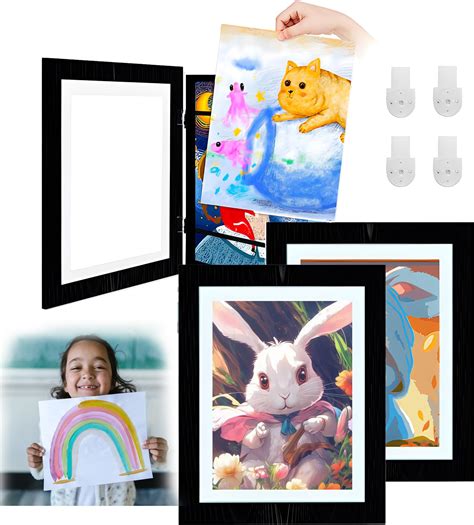 Amazon.com: Eeyaniy Kids Artwork Frames Changeable Black, Kids Art ...