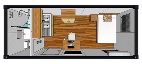 20 Ideas single container house small spaces for 46ft single room-floor plan – CONT… in 2020 ...