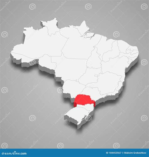 State Location within Brazil 3d Map Template for Your Design Stock ...