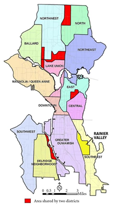 Map of Seattle Districts and Rainier Valley Neighborhood. Source: City... | Download Scientific ...