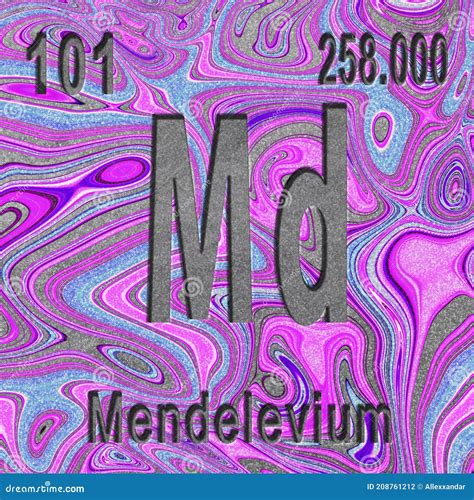 Mendelevium Chemical Element. Chemical Symbol With Atomic Number And Atomic Mass Cartoon Vector ...