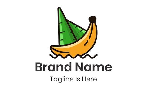 Premium Vector | Boat with banana concept logo design