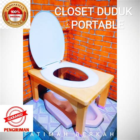 Jual CLOSET DUDUK KAYU PORTABLE TOILET DUDUK KAYU PORTABLE KLOSET DUDUK ...