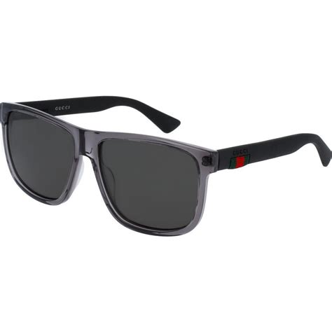 The Men's Matte Black Rectangular Sunglasses from Gucci utilize an ...