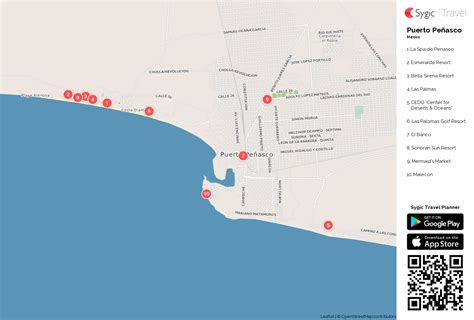 Puerto Peñasco Printable Tourist Map | Sygic Travel