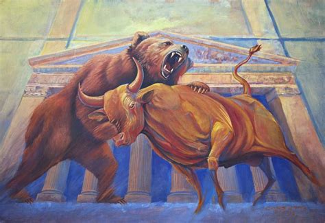 Bear vs Bull Painting by rob corsetti | Saatchi Art