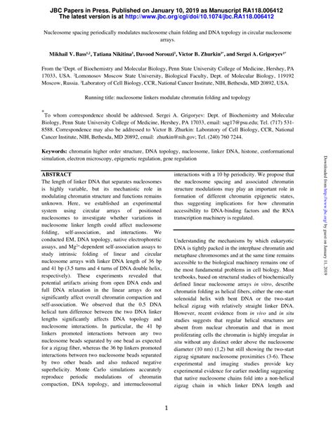 (PDF) Nucleosome spacing periodically modulates nucleosome chain ...