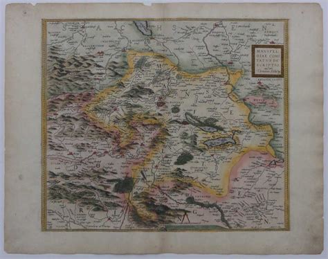 Map of Germany (Mansfeld and Eisleben), Ortelius, 1580