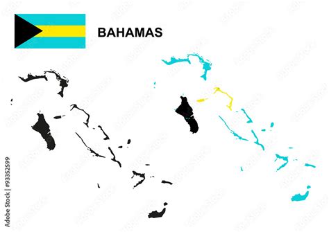 Bahamas map vector, Bahamas flag vector, isolated Bahamas Stock Vector | Adobe Stock