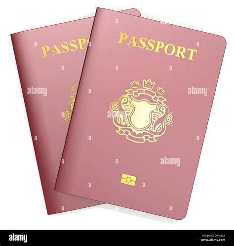 Two Red Passports. Non-Country golden Blazon Stock Photo - Alamy