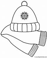 Scarf And Winter Hat  Coloring Page sketch template