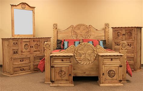 Dallas Designer Furniture | Country Rope and Star Rustic Bedroom Set ...