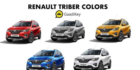 Renault TRIBER Colors: Blue, Orange, White, Red, Silver - GaadiKey