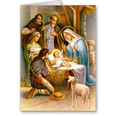 Vintage Retro manger scene Christmas cards | Vintage nativity scene ...