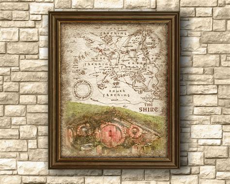 Rustic Hobbit Hole of the Shire Map Hobbiton Art Decor Lord - Etsy