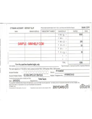 Citibank Deposit Slip - Fill and Sign Printable Template Online