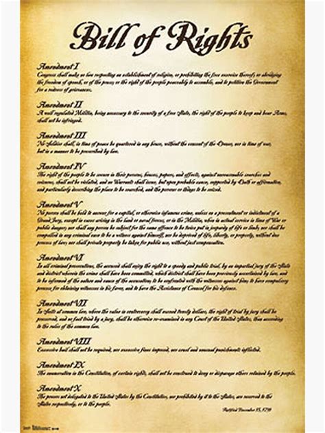 "USA Bill of Rights poster 1791 version" Poster for Sale by JonathanR1994 | Redbubble