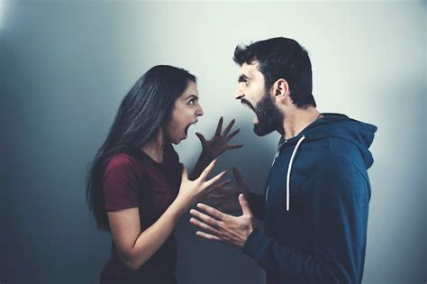 Premium Photo | Attractive angry couple fighting and shouting at each other