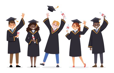 Happy Students Celebrating Graduation 2258145 Vector Art at Vecteezy