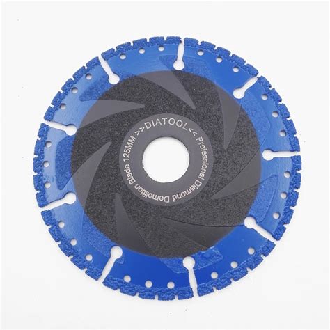 DIATOOL 5"/125mm Vacuum Brazed Diamond Blade Cutting Disc Multi Purpose Rescue Diamond wheel ...