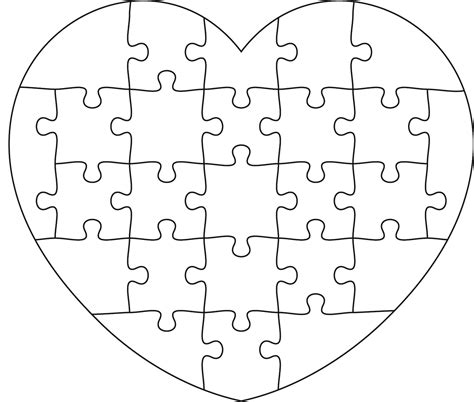 Free Printable Heart Puzzle Template