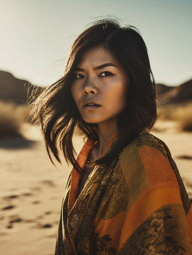 Free image: Alternative 60s hippies fashion shoot, woman in desert landscape. Portrait ...