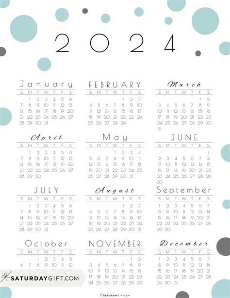 2024 calendar printable cute free 2024 yearly calendar templates - calendar 2024 app for pc ...