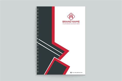 Corporate red and black color notebook cover design 26325322 Vector Art ...