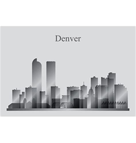 Denver city skyline silhouette background Vector Image