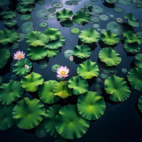 Premium AI Image | Floating lotus flowers