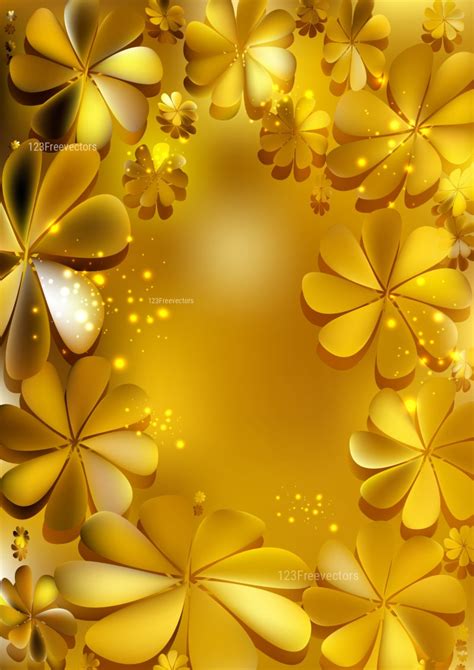 Gold Flower Background Vector