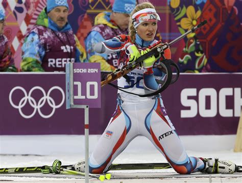 Domracheva eyes 3rd straight Olympic biathlon gold