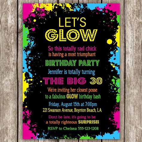 Black Light Party Invitation Ideas - Mickey Mouse Invitations Templates