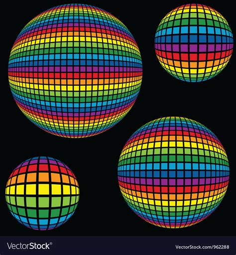 Rainbow disco ball Royalty Free Vector Image - VectorStock