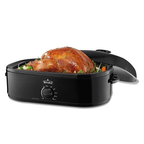 Rival 20 Pound 14 Quart Turkey Roaster Oven with High-Dome Lid ...