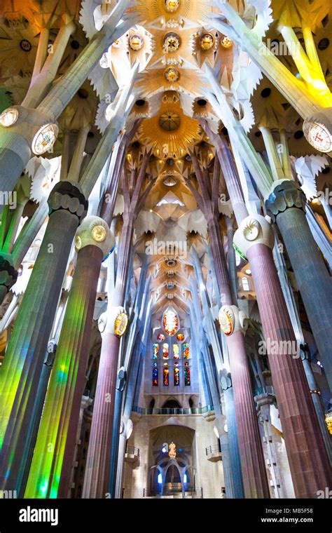 Interior of the Sagrada Familia Basilica by Antoni Gaudi in Barcelona, Spain Stock Photo - Alamy