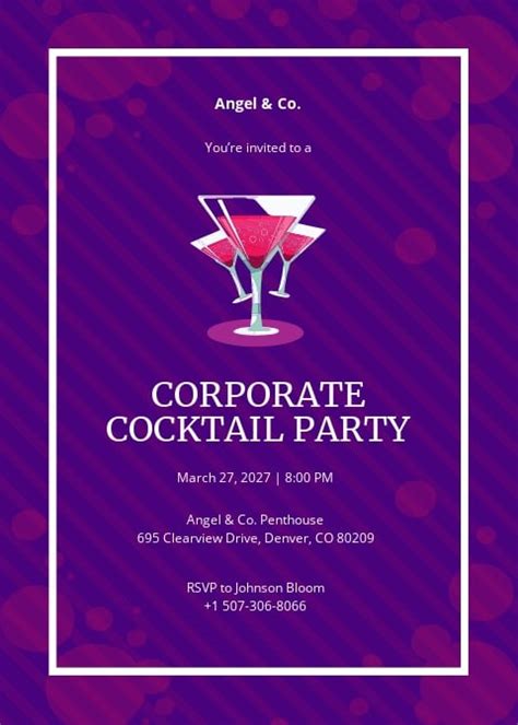 Cocktail Party Invitation Card