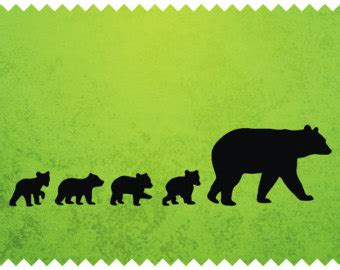 Free Mama Bear And Cub Silhouette, Download Free Mama Bear And Cub Silhouette png images, Free ...