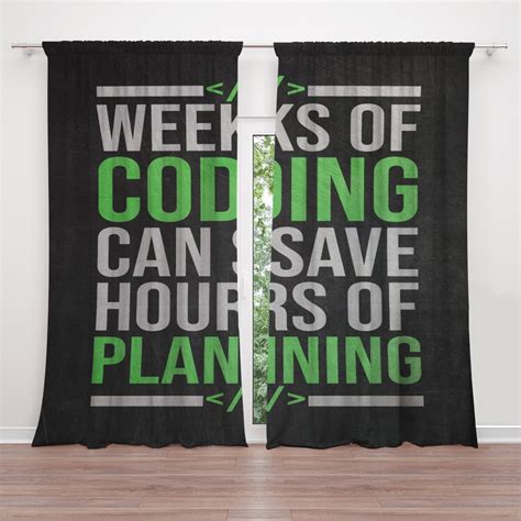 Programmer Funny Quote Blackout Curtains For Bedroom - 2 Panels - Crush Curtain