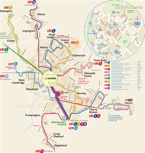 Cambridge Attractions Map PDF - FREE Printable Tourist Map Cambridge ...