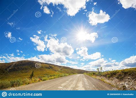 Road in Alaska stock image. Image of clouds, forest - 266584509