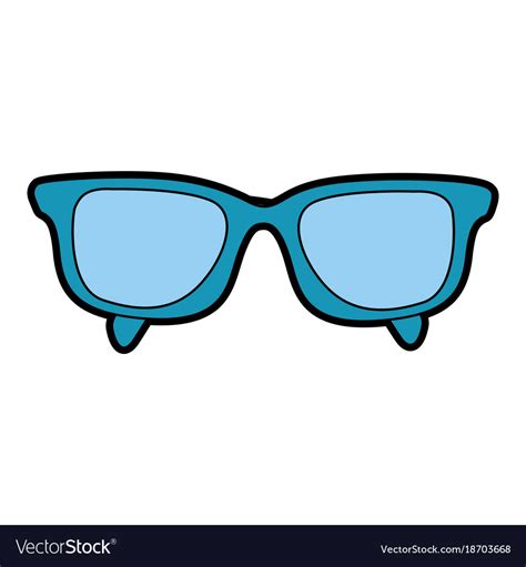 Cute blue glasses cartoon Royalty Free Vector Image