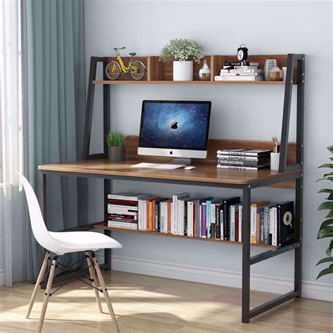 Tribesigns Computer Desk with Hutch and Bookshelf, 47 Inches Home ...