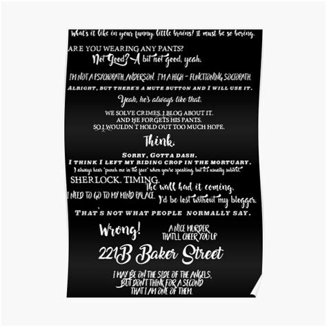 "Sherlock - Best Quotes from Sherlock" Poster by WishingInkwell | Redbubble