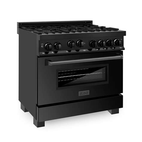 Black stainless steel 36-in Gas Ranges at Lowes.com