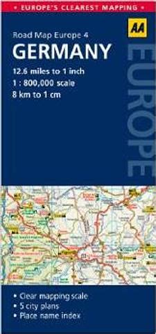 Germany - AA Road Map Europe 4 — WORLD WIDE MAPS