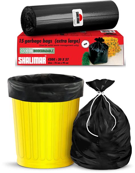 Shalimar Premium OXO - Biodegradable Garbage Bags (Extra Large) Size 76 cm x 94 cm 6 Rolls (90 ...